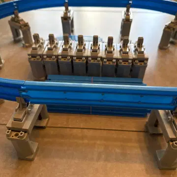 프라레일 모노레일용 파란 레일과 교각 세트