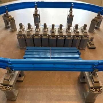 프라레일 모노레일용 파란 레일과 교각 세트