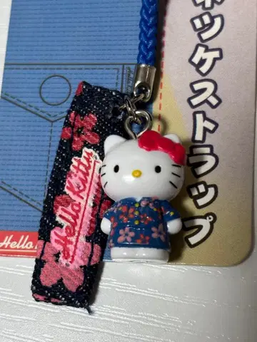 산리오 헬로키티 데님 네츠케 스트랩