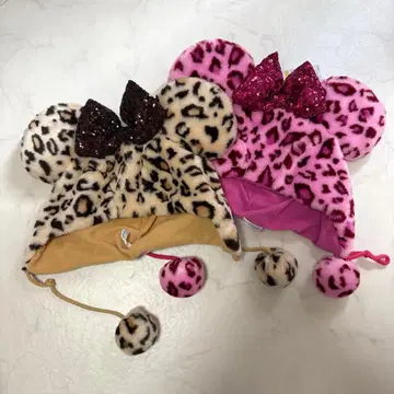 레오파드 무늬 팬캡 미사용 새상품 세트