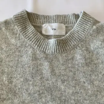 Vin 그레이 긴팔 니트 스웨터 슬릿 울/캐시미어 혼방