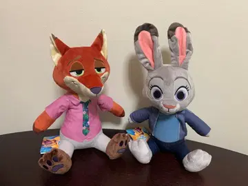 디즈니 주토피아2 L 봉제 인형 닉 와일드 주디 홉스