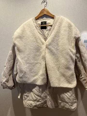 [ 4way ] 충전솜 퀼팅 V넥 자켓 보아 베스트 포함