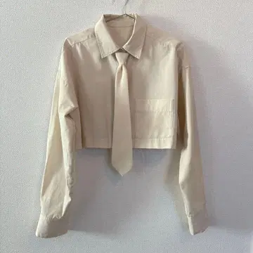 MAISON SPECIAL 넥타이 숏 셔츠 베이지