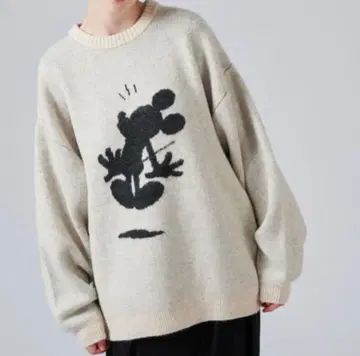 ONCILY 디즈니 미키마우스 실루엣 모티브 니트