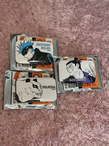 주술회전 스퀘어 캔뱃지 고죠 사토루 팬더 토도 아오이