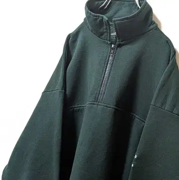 윈드자머 자수 하프 지퍼 맨투맨 트레이닝복 그린 XL 구제 의류