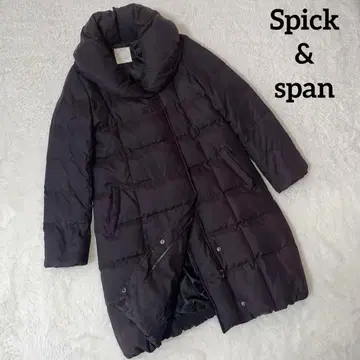 Spick&span 다운 롱 코트 여배우 옷깃 숄카라 블랙 블랙