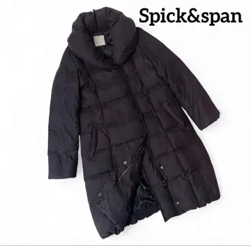 Spick&span 다운 롱 코트 여배우 옷깃 숄카라 블랙 블랙