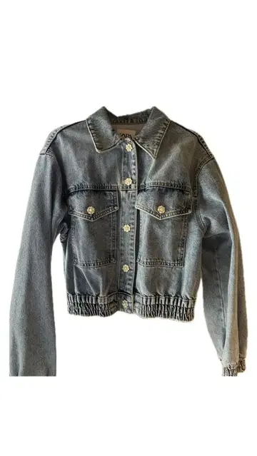 ZARA 라이트 블루 크롭 데님 자켓