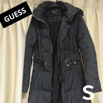 GUESS 후드 부착 블랙 다운 자켓 S 사이즈