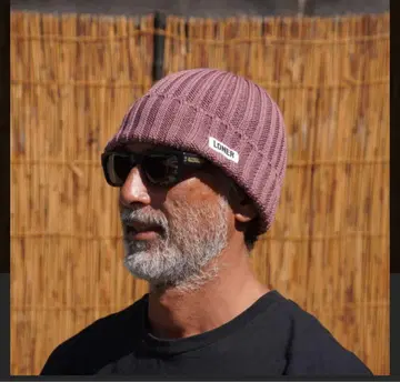 LONER 니트 모자 팥색 얕은