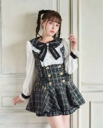 LISLISA 메시지 리본 트위드 셋업