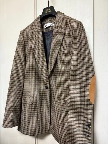 새상품급 [ ZARA ] 울 체크 자켓 브라운 M