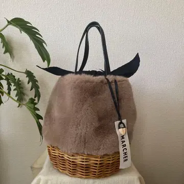 MARCHER 퍼 카고백 베이지