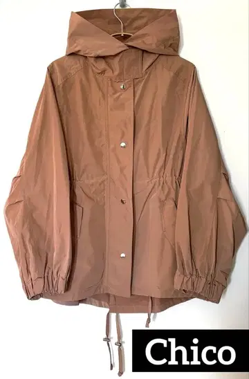 [ 새상품급 ] Chico 스포티 후드 모즈 블루종 카멜 베이지