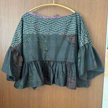 기모노 리메이크 프릴 소매 블라우스