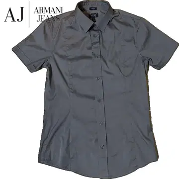 ARMANI JEANS 핏 반팔 셔츠 그레이
