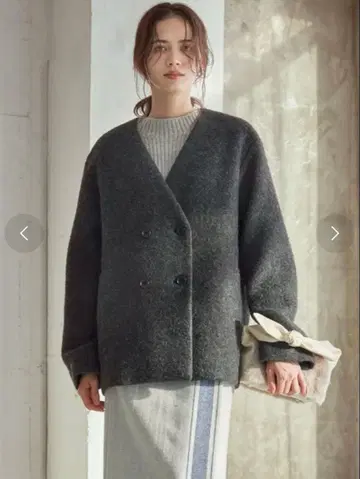 SLOW 23구 슬라이버 울 코트