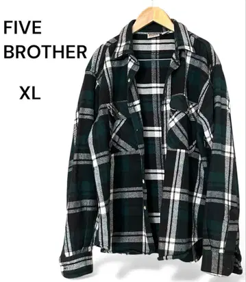 90s FIVE BROTHER 헤비 플란넬 셔츠 XL USA