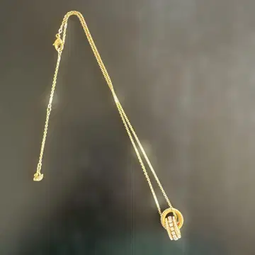 [ 새상품급 ] 스와로브스키 골드 2연 목걸이