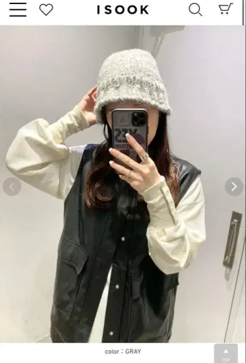 ISOOK 아이스 니트 모자 그레이 화이트 블랙 믹스 캐주얼