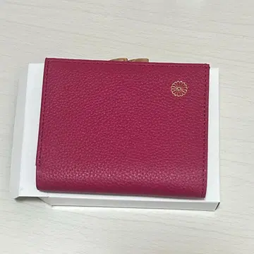 황궁 지갑 이단 접이식 가마구치 핑크 로즈