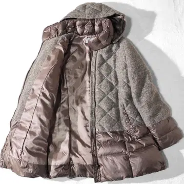 새상품급 피노레 PINORE 다운 코트 모헤어 울 여성용 42