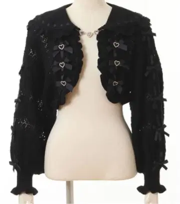 LIZLISA 크롭 시스루 세일러 가디건