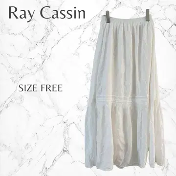 레이 카즌 내추럴 걸리시 페미닌 편안함 롱 기장 플레어 스커트