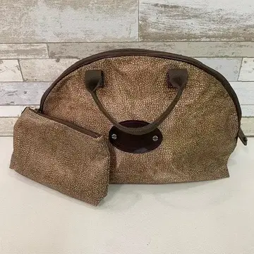 BORBONESE 볼보네제 메추라기 패턴 핸드백 파우치 포함 새상품급