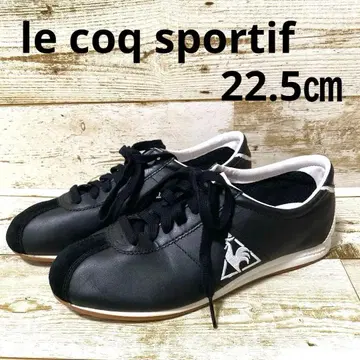 르꼬끄 스포르티브 가죽 스니커즈 블랙 22.5cm