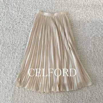 CELFORD 플리츠 스커트 아이보리 롱 스커트