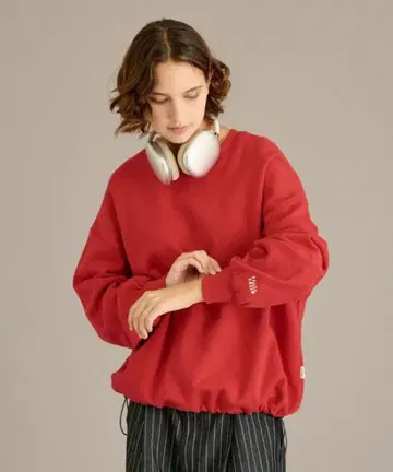 WETTEMPT 헤비웨이트 드로코드 맨투맨 레드 M