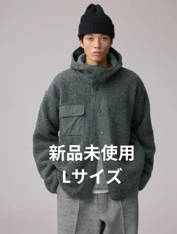 GU ENGINEERED GARMENTS 보아 플리스 스냅 후드티 L