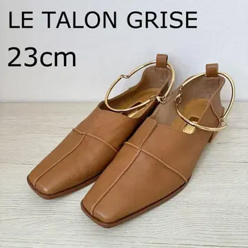 탈론 그리 레더 스퀘어 아크로스 심 앵클 플랫 23cm