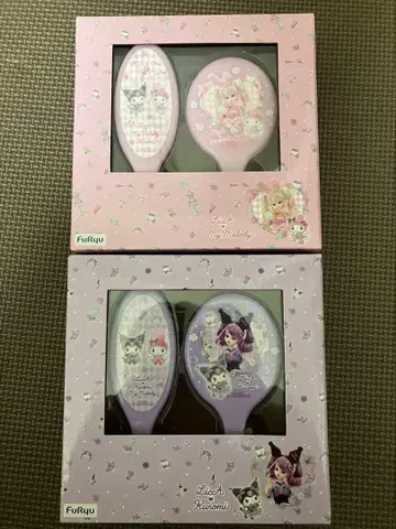 LiccA x My Melody 쿠로미 꾸미기 거울 & 브러쉬 세트