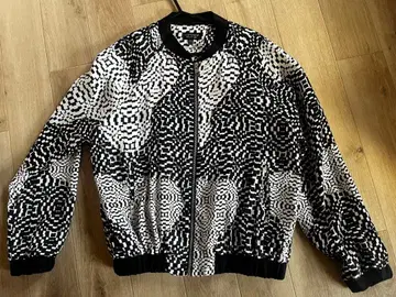 TOPSHOP 기하학 프린트 봄버 자켓 EU 36