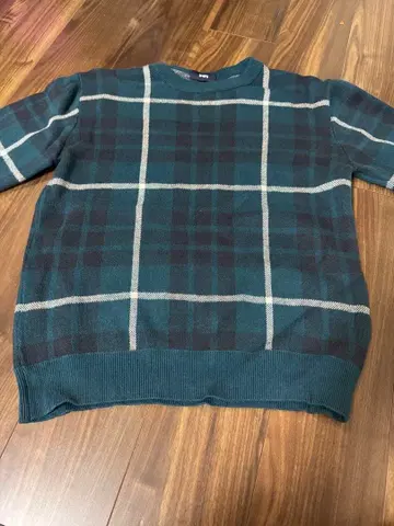 SHIPS 체크 무늬 반팔 니트 스웨터