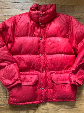 VINTAGE 브라운 택 THE NORTH FACE 레드 다운 자켓 L