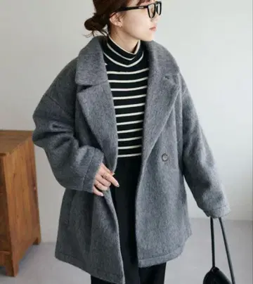 Discoat 더블 테일러 자켓 차콜 그레이