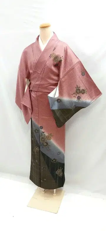 FN12076a 기모노 순수 실크 츠케사게 호몬기 149~159cm