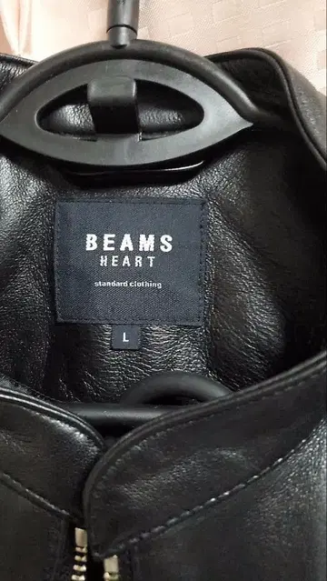 BEAMS HEART 블랙 가죽 자켓 L