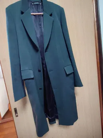 다크 그린 체스터 코트 롱 기장