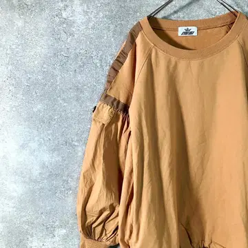 KYOKO HIGA 티셔츠 긴팔 브라운 벌룬 슬리브 크루넥