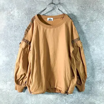 KYOKO HIGA 티셔츠 긴팔 브라운 벌룬 슬리브 크루넥