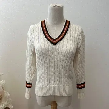 Balmoral for SHIPS 스코틀랜드제 V넥 L 아이보리