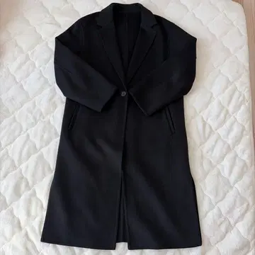 유니클로 더블 페이스 체스터 롱 코트 블랙 여성용