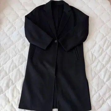 유니클로 더블 페이스 체스터 롱 코트 블랙 여성용