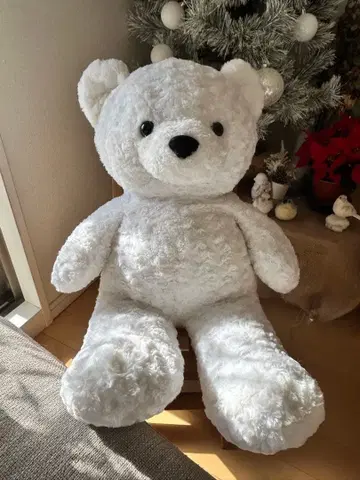 커다란 화이트 베어 봉제 인형 곰
